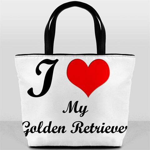 I Love My Golden Retriever Bucket Bag from ArtsNow.com Back