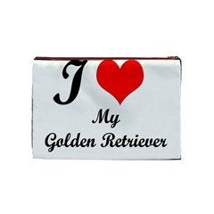 I Love My Golden Retriever Cosmetic Bag (Medium) from ArtsNow.com Front