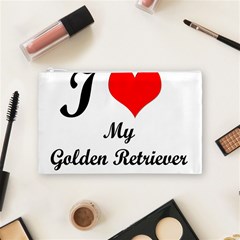 I Love My Golden Retriever Cosmetic Bag (Medium) from ArtsNow.com Front