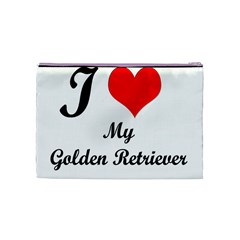 I Love My Golden Retriever Cosmetic Bag (Medium) from ArtsNow.com Back