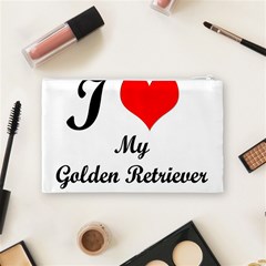 I Love My Golden Retriever Cosmetic Bag (Medium) from ArtsNow.com Back