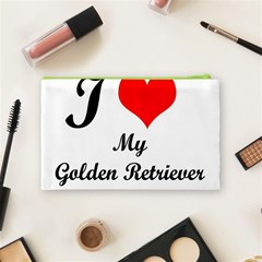 I Love My Golden Retriever Cosmetic Bag (Medium) from ArtsNow.com Back