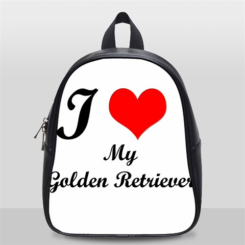 I Love My Golden Retriever School Bag (Small) from ArtsNow.com Front