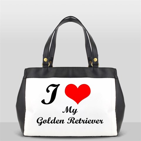 I Love My Golden Retriever Oversize Office Handbag (Two Sides) from ArtsNow.com Back