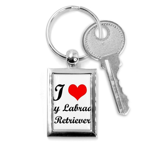 I Love My Labrador Retriever Key Chain (Rectangle) from ArtsNow.com Front