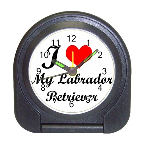 I Love My Labrador Retriever Travel Alarm Clock from ArtsNow.com Front