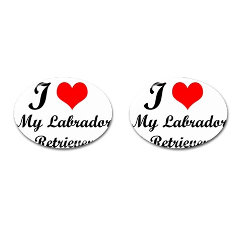 I Love My Labrador Retriever Cufflinks (Oval) from ArtsNow.com Front(Pair)