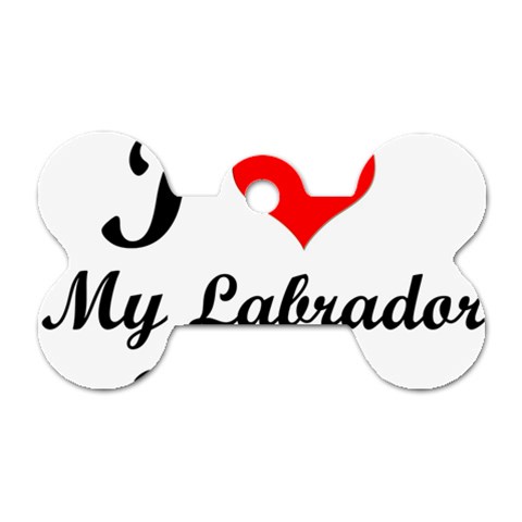 I Love My Labrador Retriever Dog Tag Bone (Two Sides) from ArtsNow.com Front