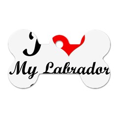 I Love My Labrador Retriever Dog Tag Bone (Two Sides) from ArtsNow.com Front