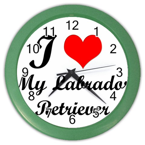 I Love My Labrador Retriever Color Wall Clock from ArtsNow.com Front