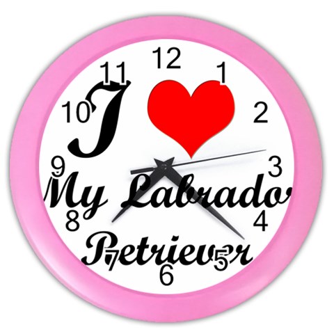 I Love My Labrador Retriever Color Wall Clock from ArtsNow.com Front