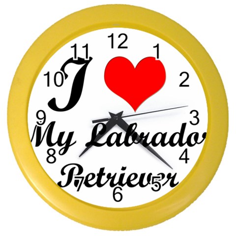 I Love My Labrador Retriever Color Wall Clock from ArtsNow.com Front