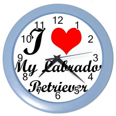 I Love My Labrador Retriever Color Wall Clock from ArtsNow.com Front