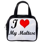 I Love My Maltese Classic Handbag (One Side)