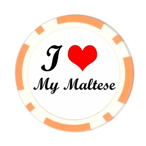 I Love My Maltese Poker Chip Card Guard (10 pack) from ArtsNow.com Front