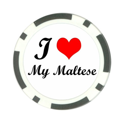 I Love My Maltese Poker Chip Card Guard (10 pack) from ArtsNow.com Back