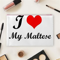 I Love My Maltese Cosmetic Bag (Large) from ArtsNow.com Back