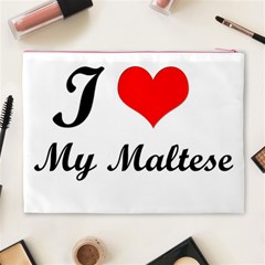 I Love My Maltese Cosmetic Bag (XL) from ArtsNow.com Back