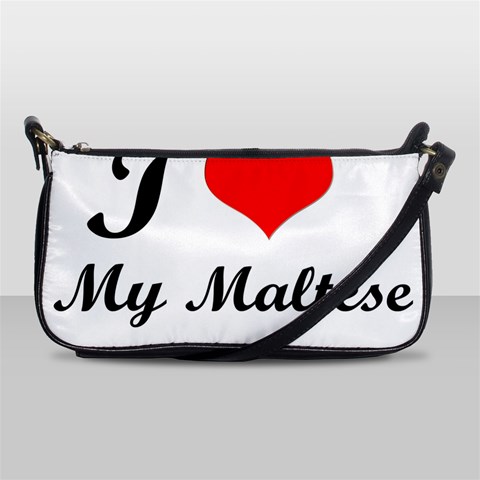 I Love My Maltese Shoulder Clutch Bag from ArtsNow.com Front