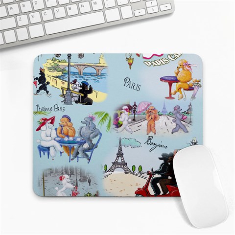 Poodles in Paris Large Mousepad from ArtsNow.com Front