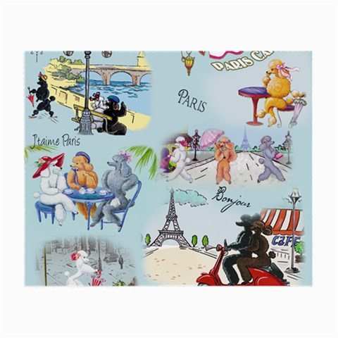 Poodles in Paris Glasses Cloth (Small, Two Sides) from ArtsNow.com Front