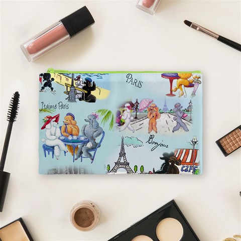 Poodles in Paris Cosmetic Bag (Medium) from ArtsNow.com Front