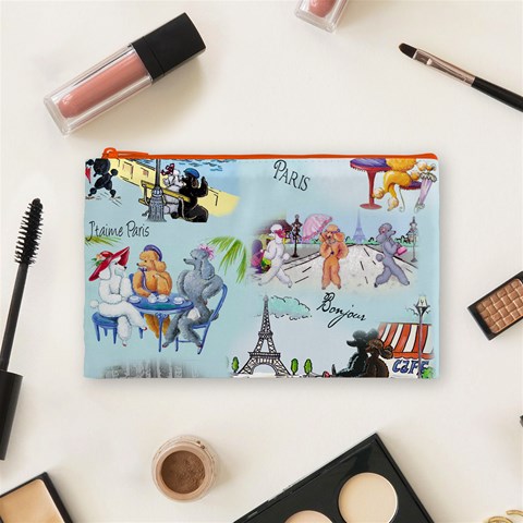 Poodles in Paris Cosmetic Bag (Medium) from ArtsNow.com Front