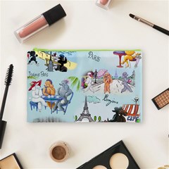 Poodles in Paris Cosmetic Bag (Medium) from ArtsNow.com Front