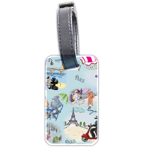 Poodles in Paris Luggage Tag (two sides) from ArtsNow.com Front