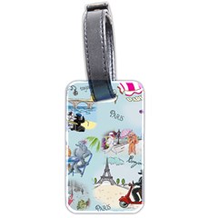 Poodles in Paris Luggage Tag (two sides) from ArtsNow.com Front