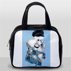 White Poodle Biker Chick Classic Handbag (Two Sides) from ArtsNow.com Back