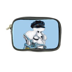 White Poodle Biker Chick Coin Purse from ArtsNow.com Front