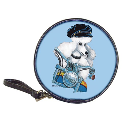 White Poodle Biker Chick Classic 20 Front