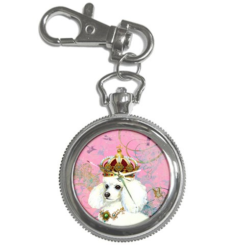 White Poodle Princess Key Chain Watch from ArtsNow.com Front