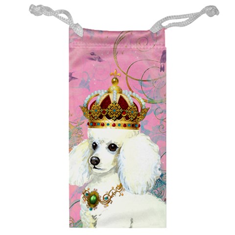 White Poodle Princess Jewelry Bag from ArtsNow.com Front