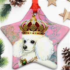 White Poodle Princess Star Ornament (Two Sides) from ArtsNow.com Back