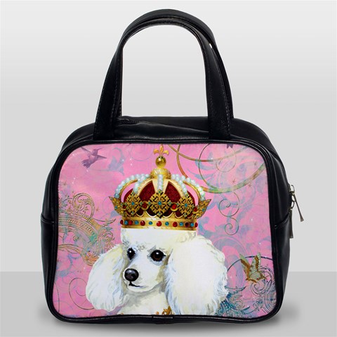 White Poodle Princess Classic Handbag (Two Sides) from ArtsNow.com Front