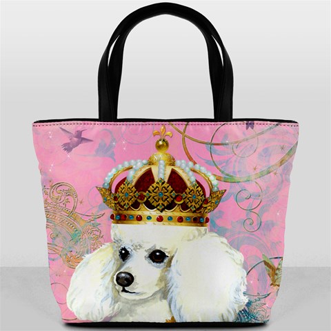 White Poodle Princess Bucket Bag from ArtsNow.com Front