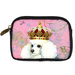 White Poodle Princess Digital Camera Leather Case from ArtsNow.com Front