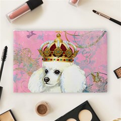 White Poodle Princess Cosmetic Bag (Large) from ArtsNow.com Back