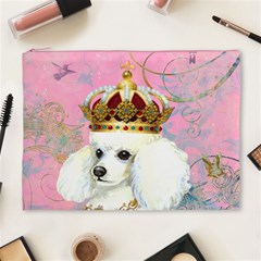 White Poodle Princess Cosmetic Bag (XL) from ArtsNow.com Front