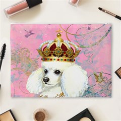 White Poodle Princess Cosmetic Bag (XL) from ArtsNow.com Back