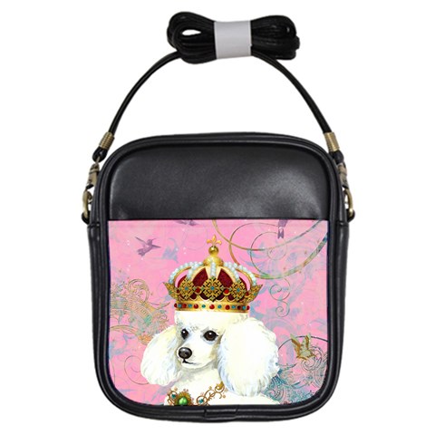 White Poodle Princess Girls Sling Bag from ArtsNow.com Front