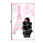Black Poodle Eiffel Tower in Pink Business Card Holder