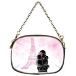 Black Poodle Eiffel Tower in Pink Chain Purse (Two Sides)