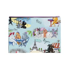 Poodles in Paris Cosmetic Bag (Large) from ArtsNow.com Back