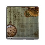 Steampunk Time Machine Vintage Art Memory Card Reader with Storage (Square)