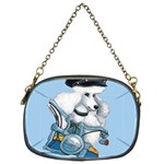 White Poodle Biker Chick Chain Purse (Two Sides)