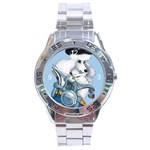 White Poodle Biker Chick Stainless Steel Analogue Men’s Watch