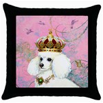 White Poodle Princess Throw Pillow Case (Black)